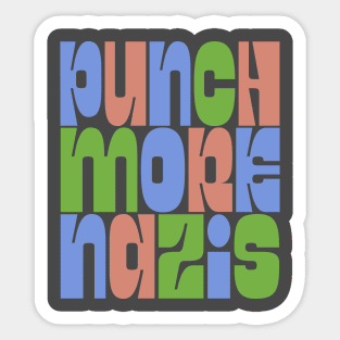 Punch More Nazis / Retro Style Type Design Sticker